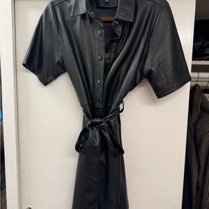 STEVE MADDEN
Women's Jolene Faux-leather Snap-front Dress In Black